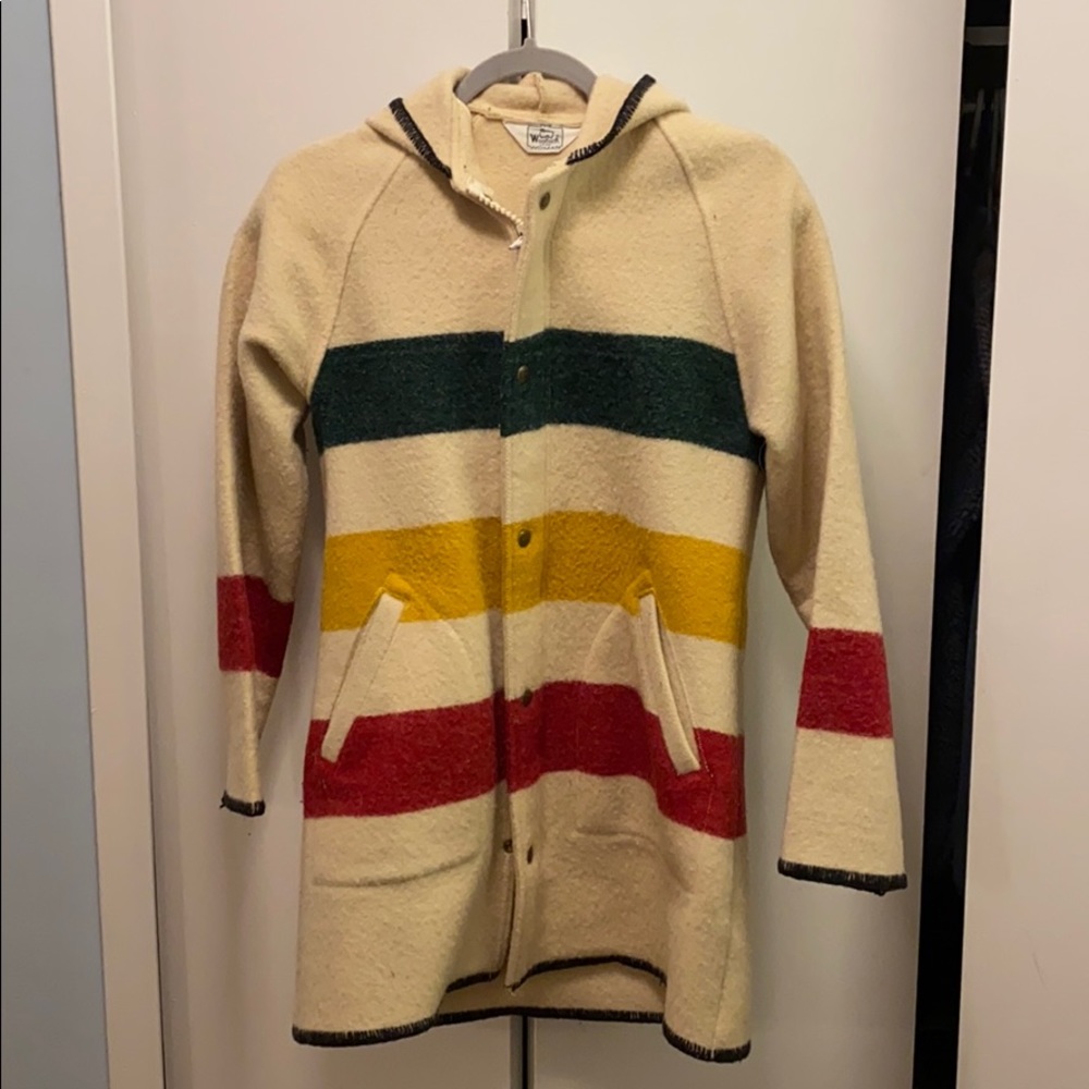 Woolrich Hudson Bay stripes wool blanket coat